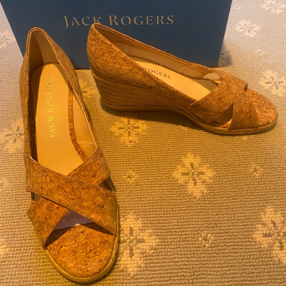 Jack Rogers Palmer Criss-Cross Cork Wedge Espadrilles